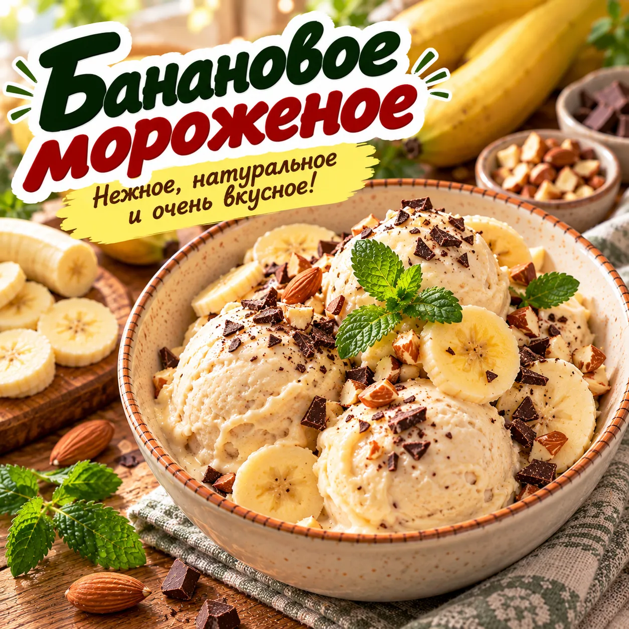 Банановое мороженое без сахара - рецепт и состав