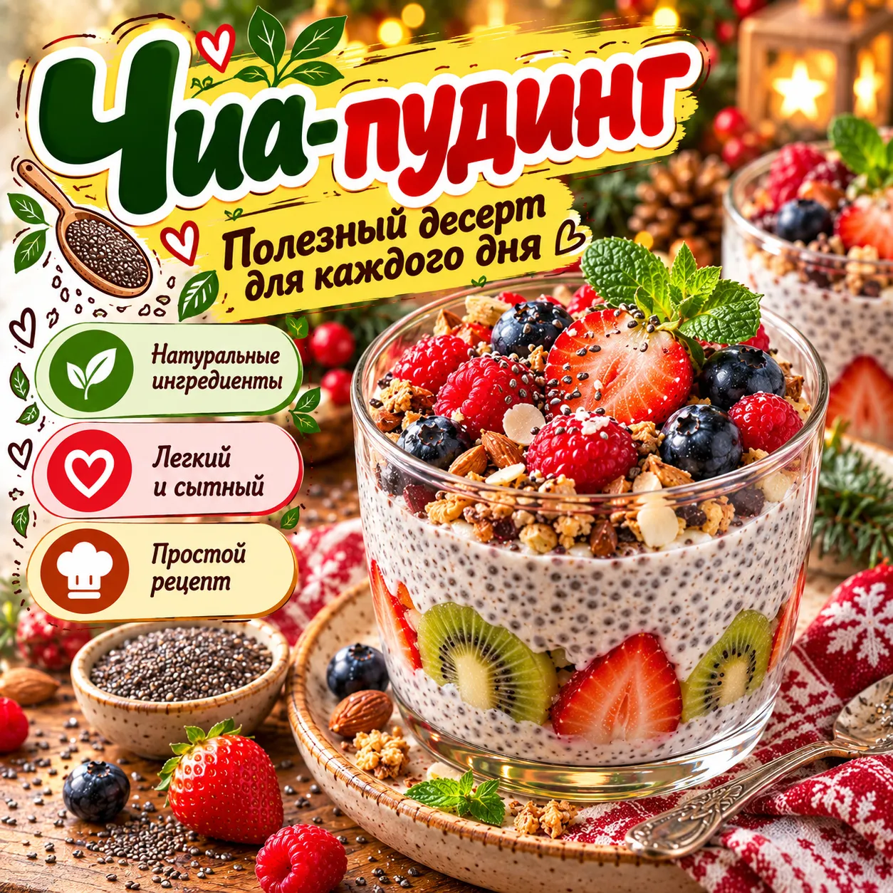Чиа пудинг - рецепт, состав и приготовление по шагам