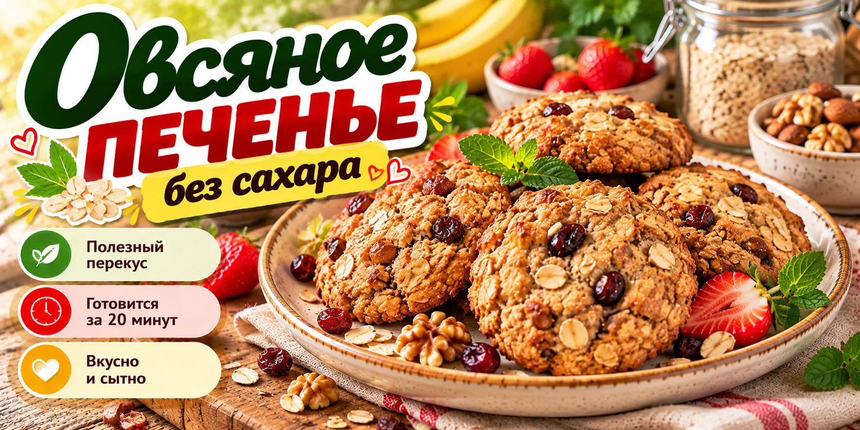 Овсяное печенье без сахара