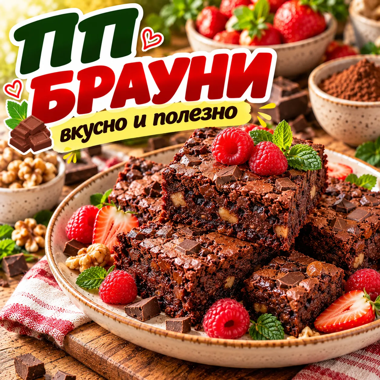 ПП брауни - рецепт, состав и приготовление по шагам