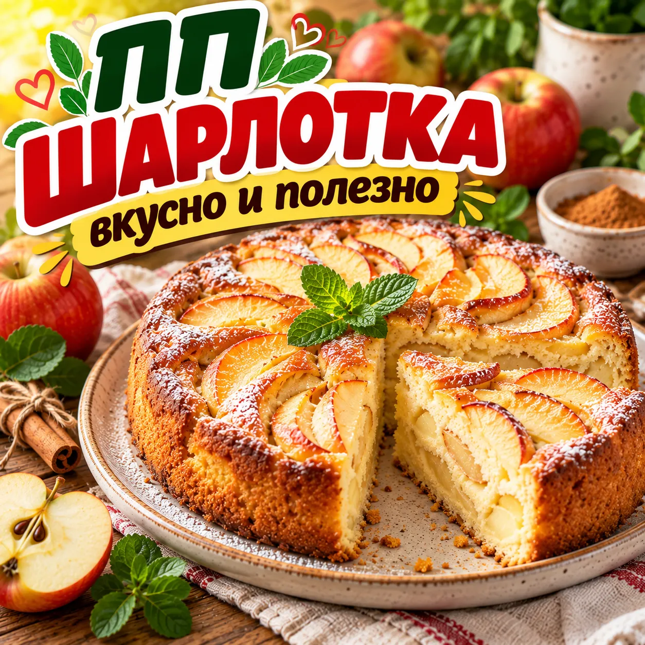 Шарлотка - рецепт, состав и приготовление по шагам
