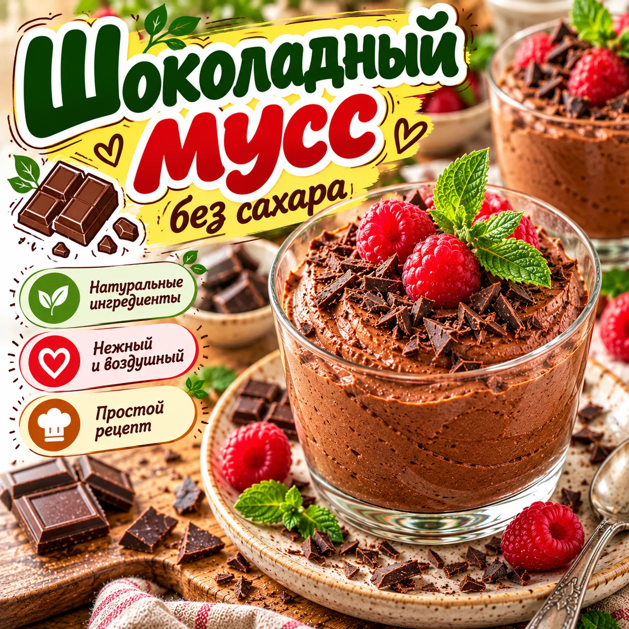 Шоколадный мусс - рецепт, состав и приготовление по шагам