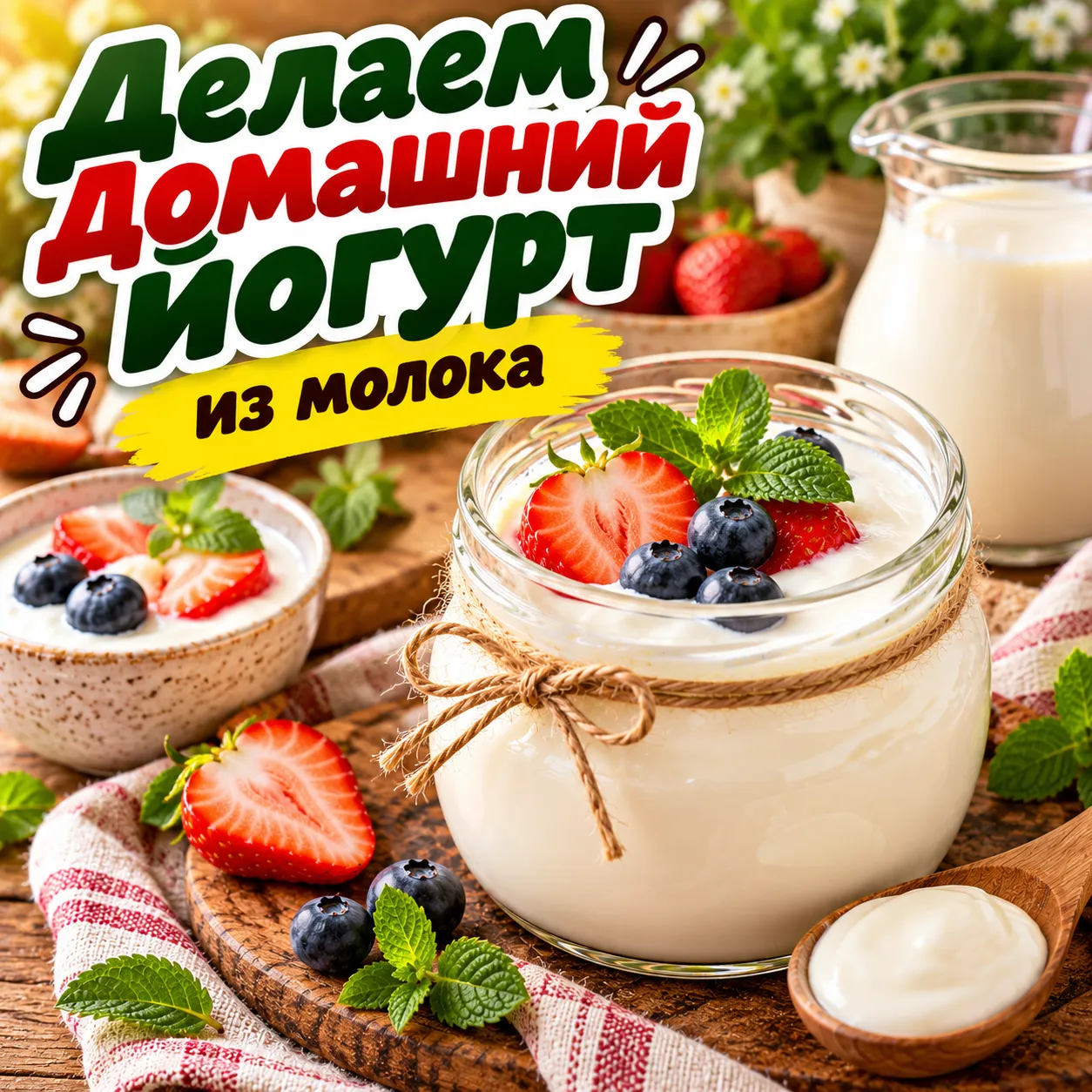Йогурт - рецепт, состав и приготовление по шагам