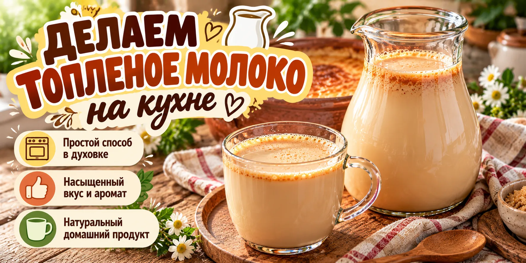 Делаем топленое молоко на кухне