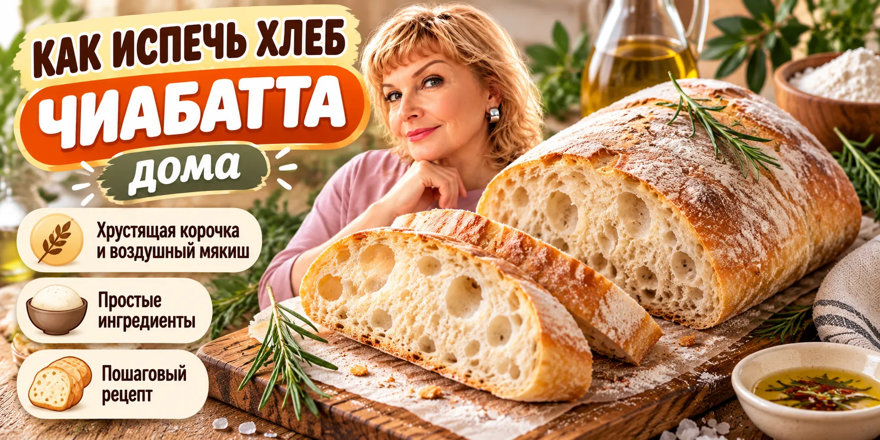 Как испечь хлеб чиабатта дома