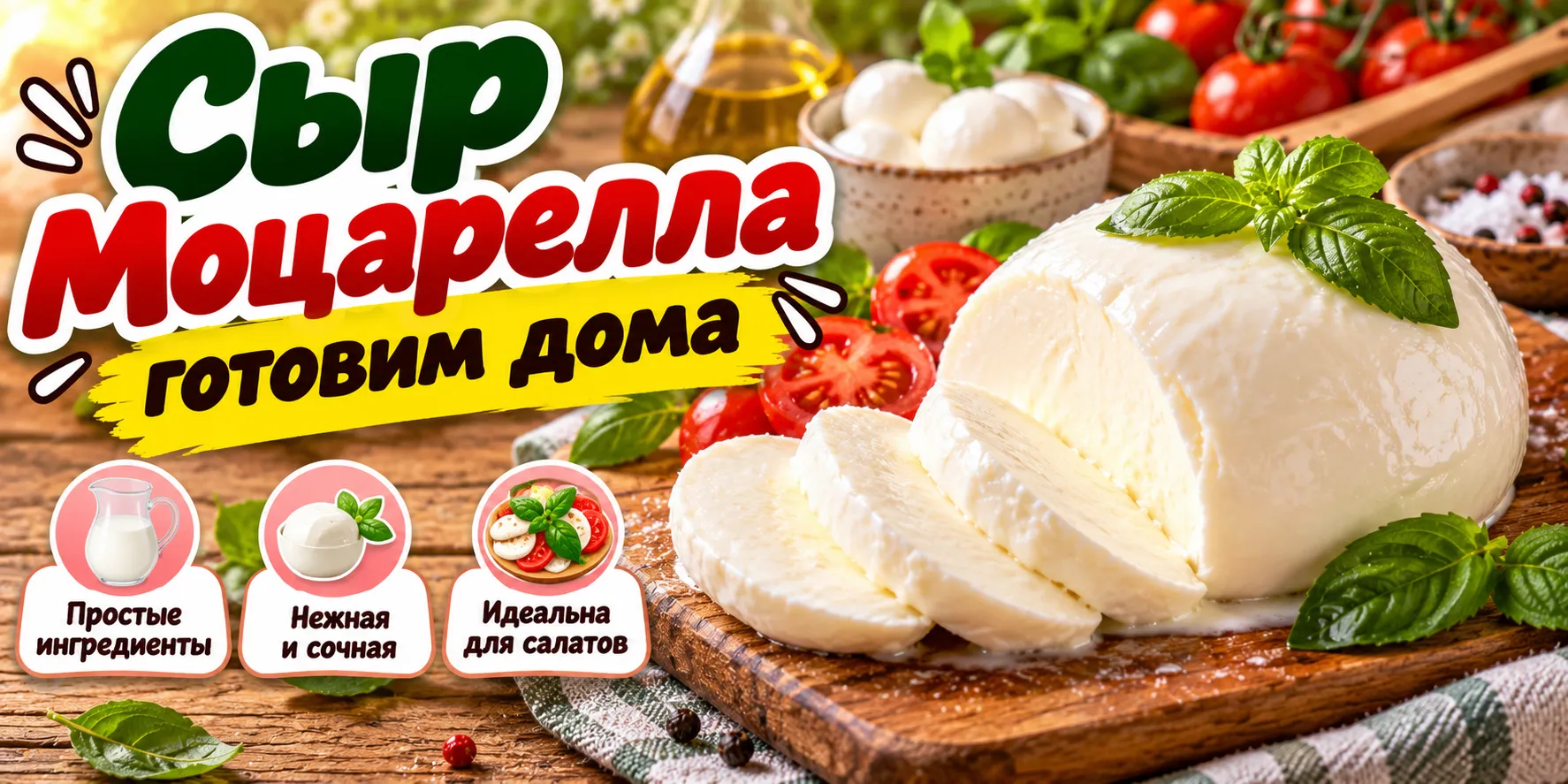 Сыр Моцарелла готовим дома