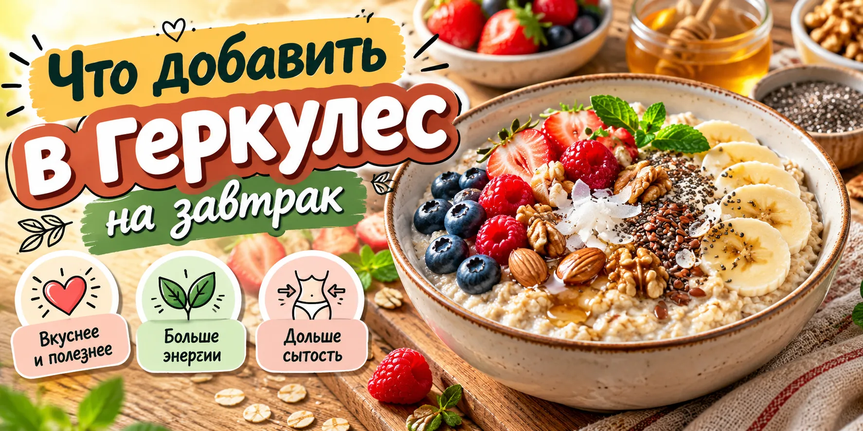 Что добавить в геркулес на завтрак