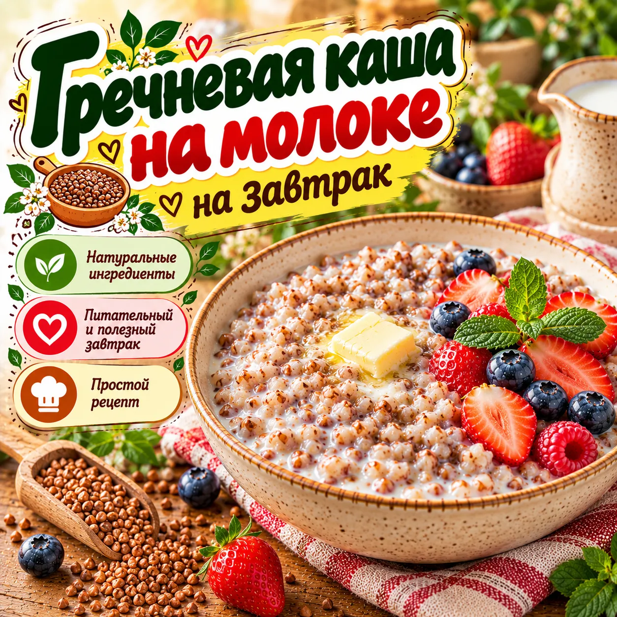 Гречневая каша - рецепт, состав и приготовление по шагам