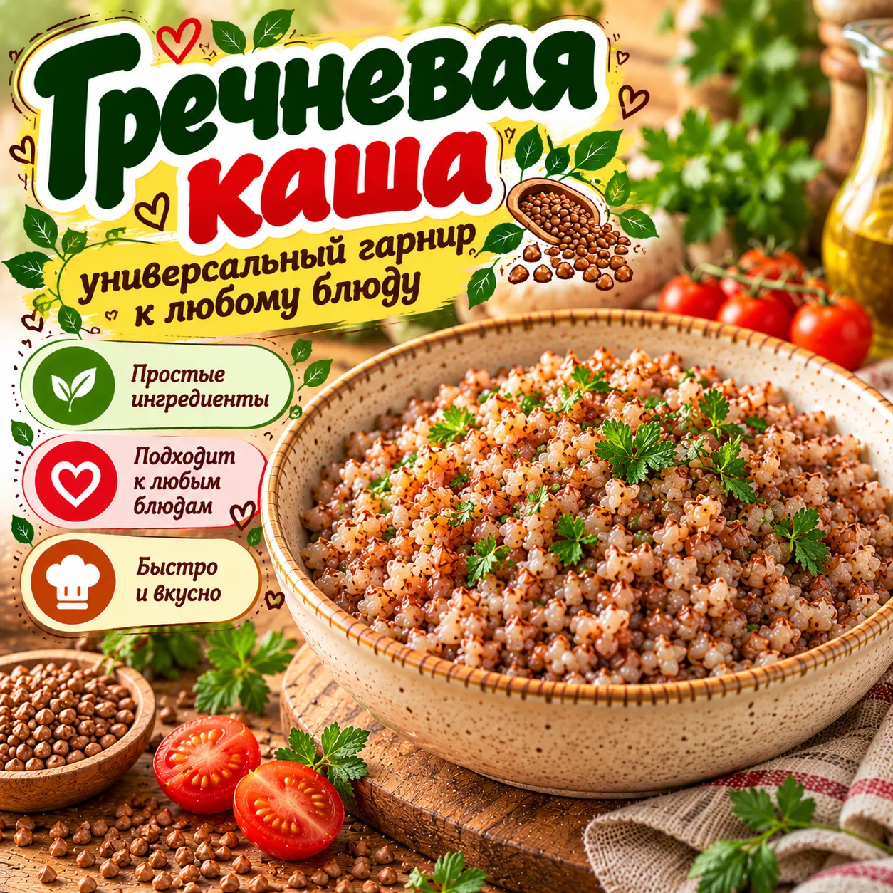 Гречневая каша - рецепт, состав и приготовление по шагам