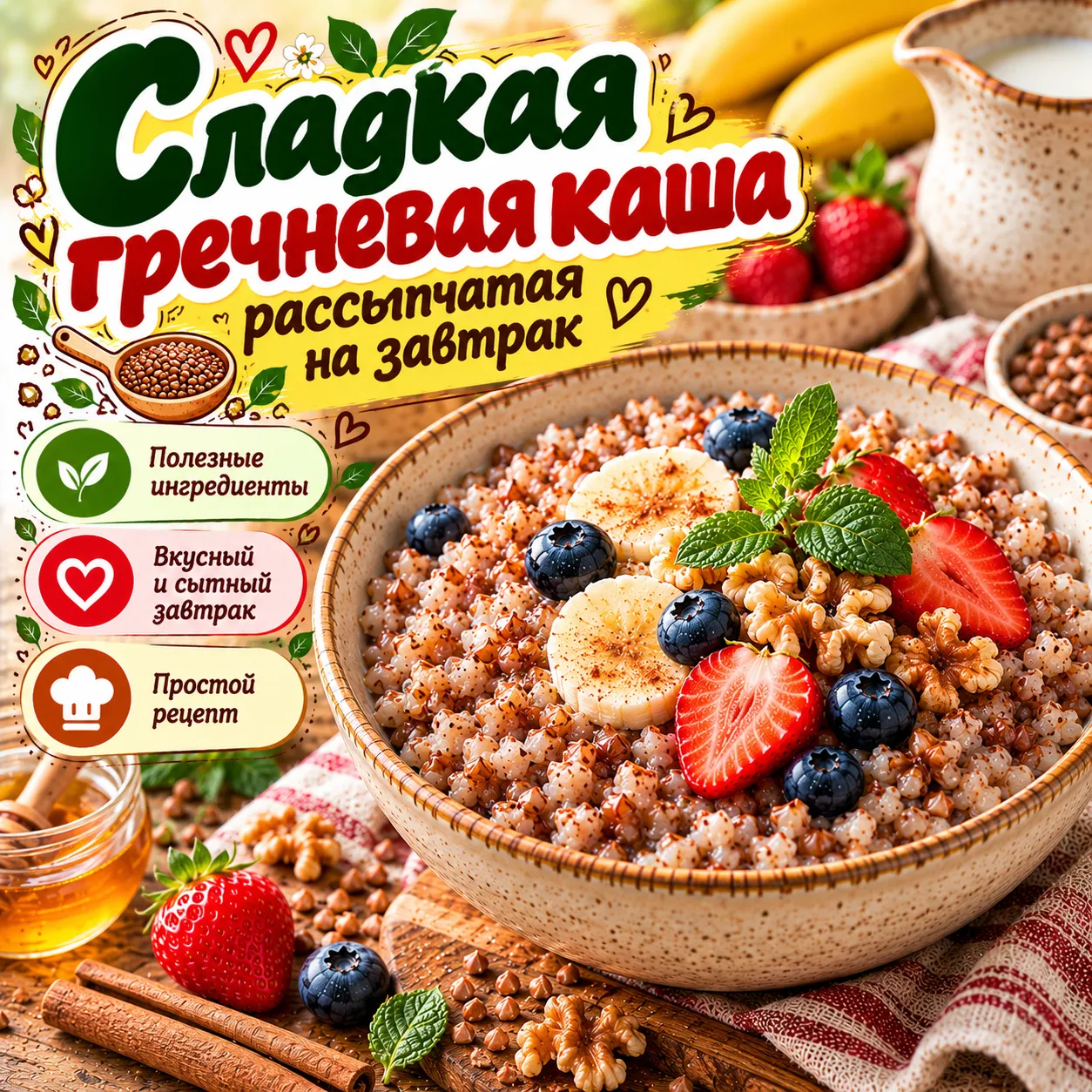 Гречневая каша - рецепт, состав и приготовление по шагам