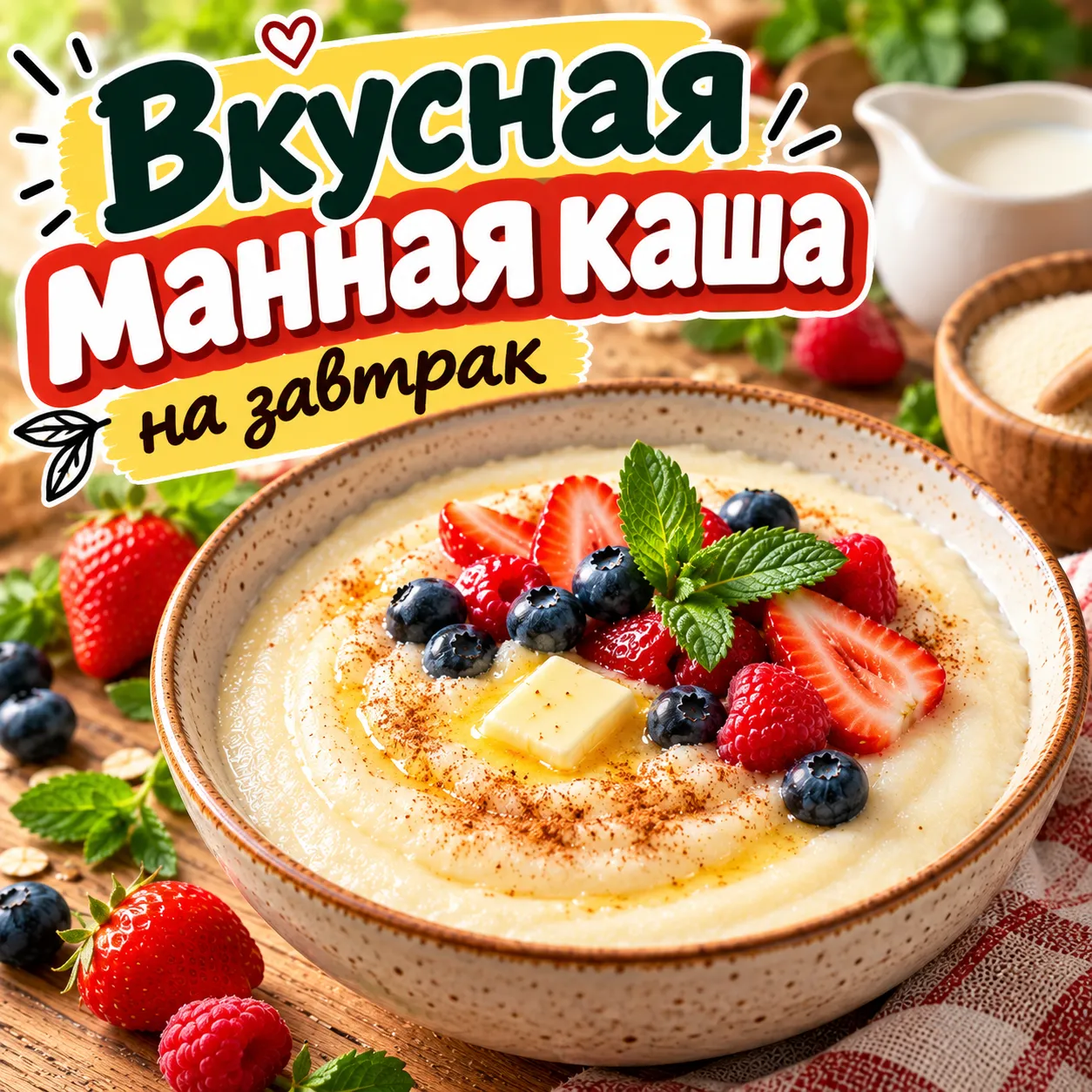 Манная каша - рецепт, состав и приготовление по шагам