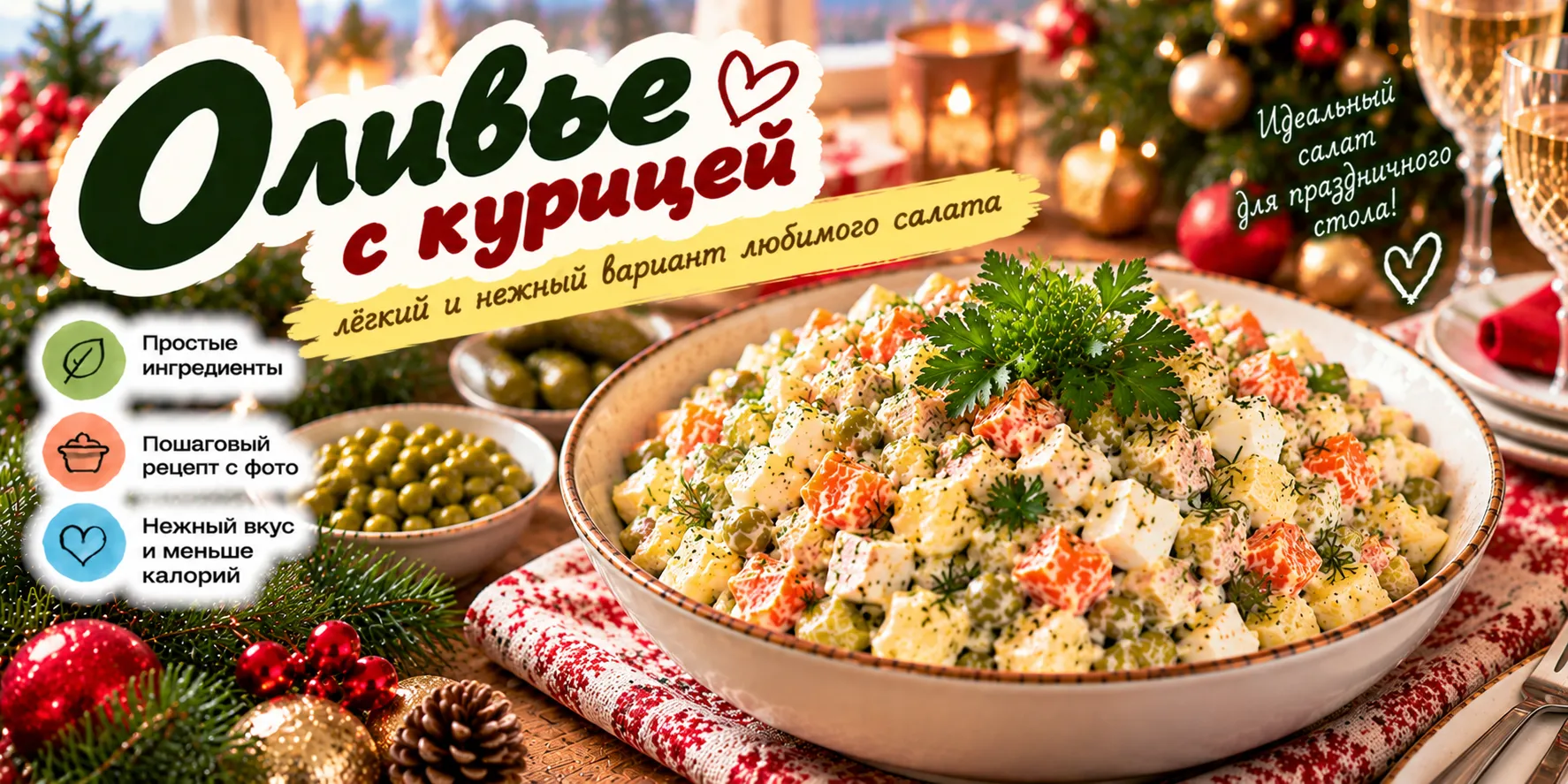 Оливье с курицей
