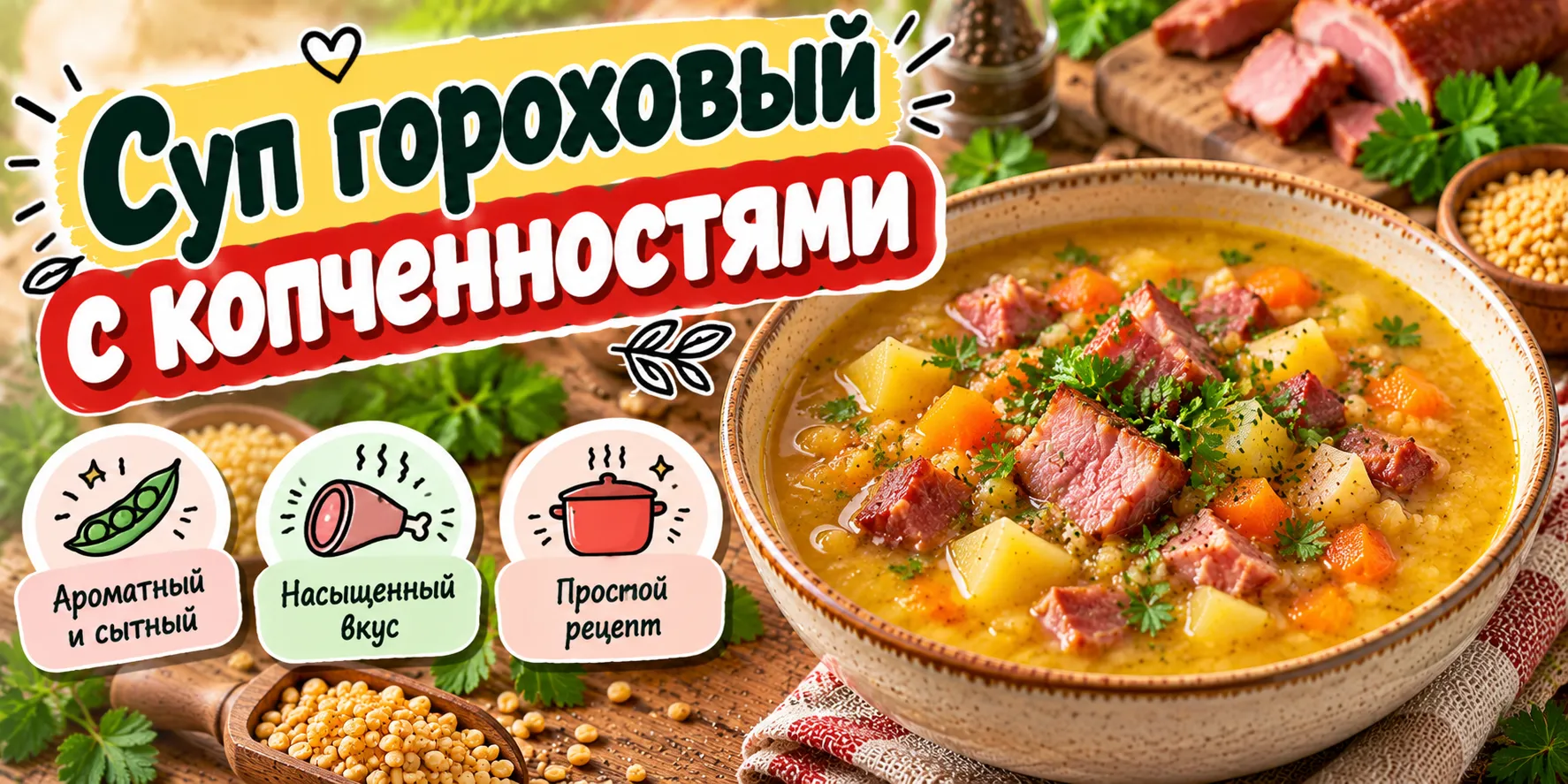 Суп гороховый с копченностями