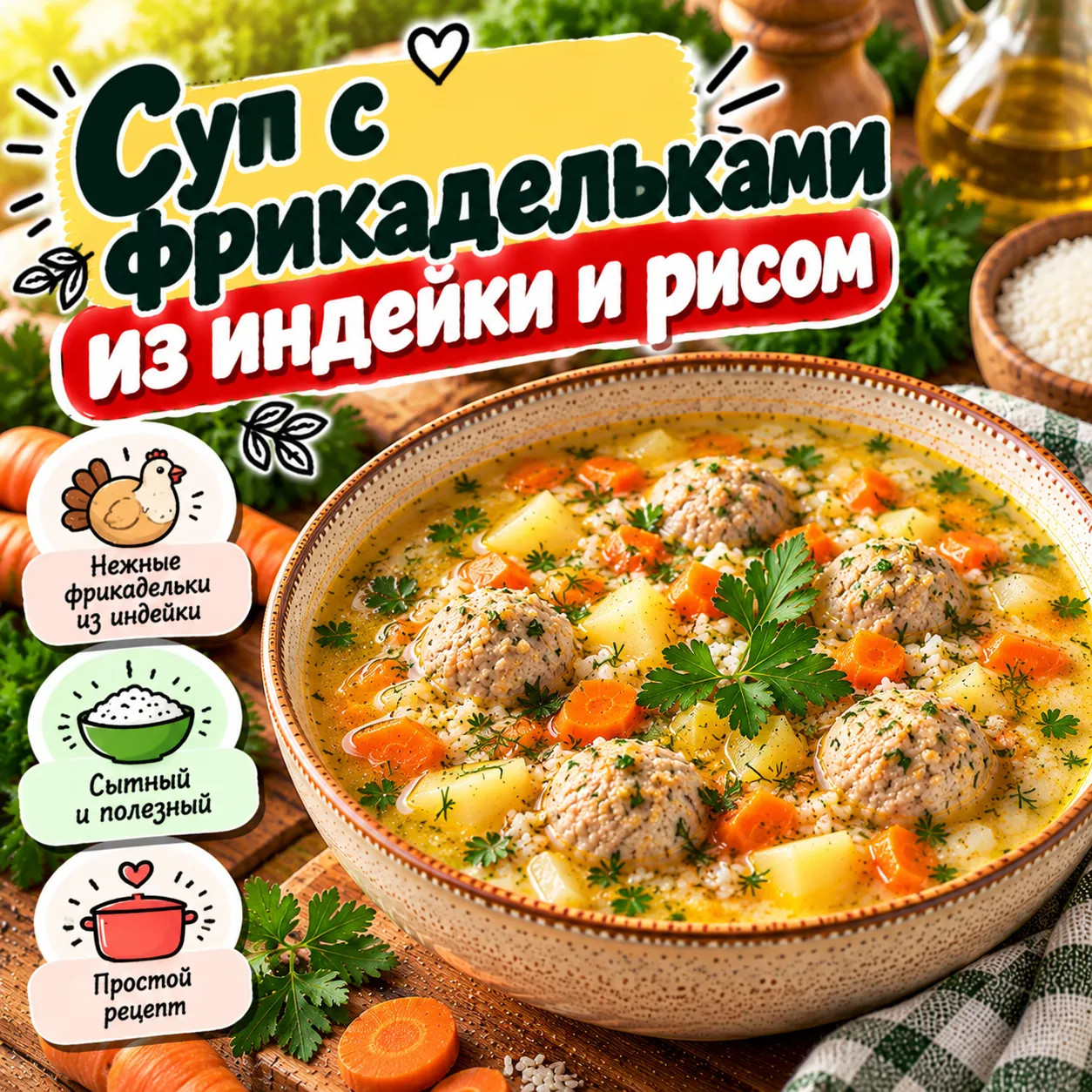 Суп с фрикадельками - рецепт, состав и приготовление