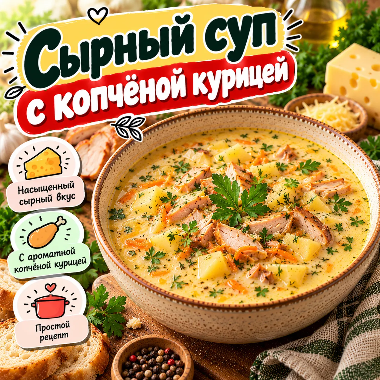 Сырный суп - рецепт, состав и приготовление по шагам