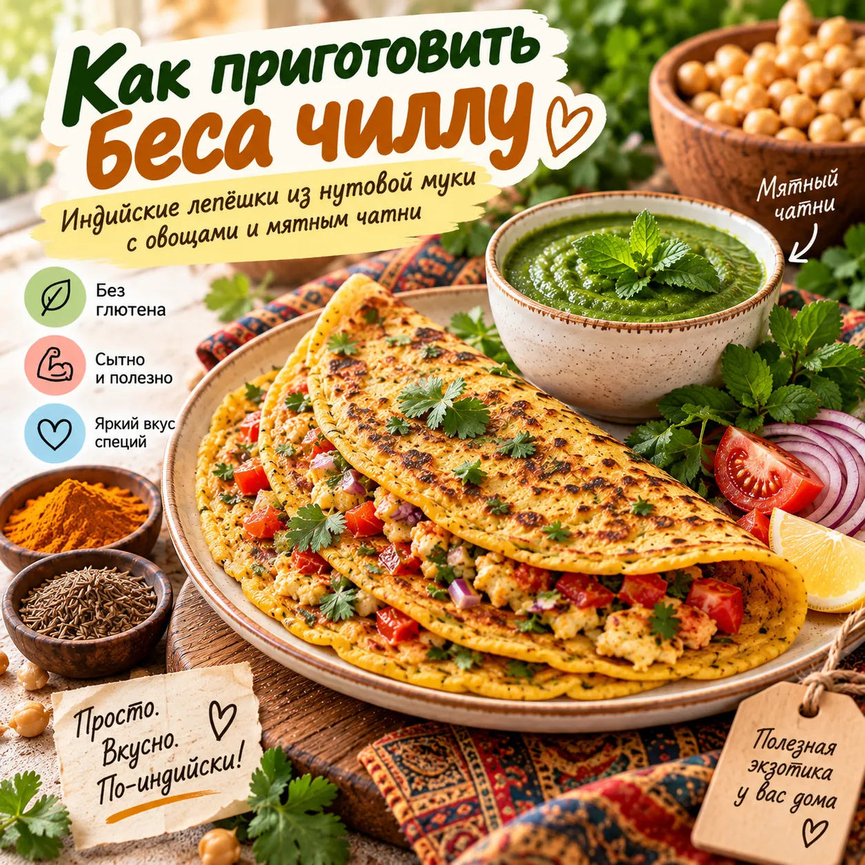 Беса чилла - рецепт, состав и приготовление по шагам