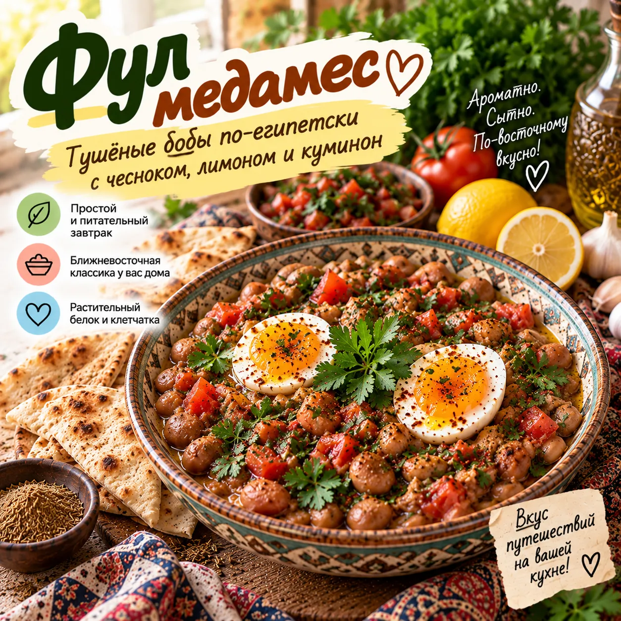 Фул медамес - рецепт, состав и приготовление по шагам